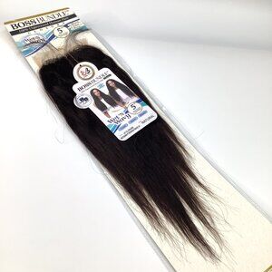 Boss Bundle Wet N Wavy 100% Human Hair 10" Natural Black Lace Closure Extensions